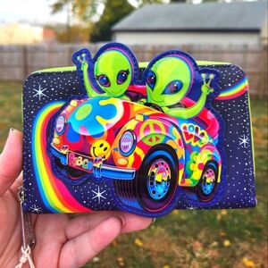 NWT LISA FRANK COSMIC ALIEN WALLET by Loungefly